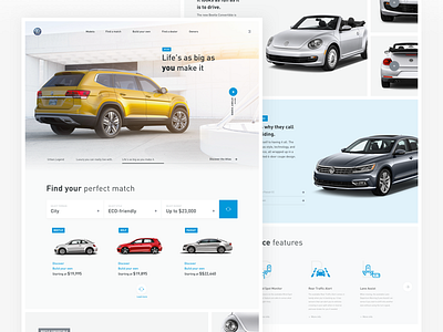 Volkswagen Landing page car clean landing page light modular redesign ui ux volkswagen web webdesign website