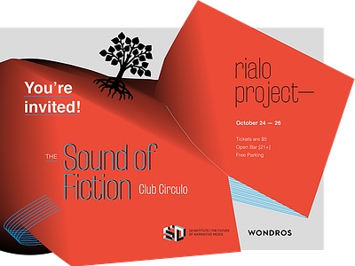 Sound of Fiction / Club Circulo 5d design fiction graphic illustrator invitation of project rialo sound wondros