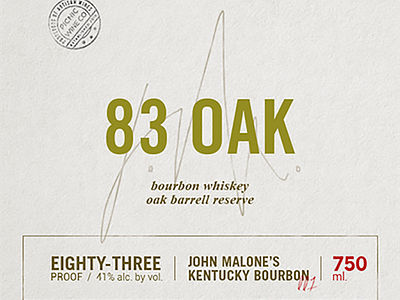 83 Oak Label 83 beverage brand branding design identity label oak product whiskey