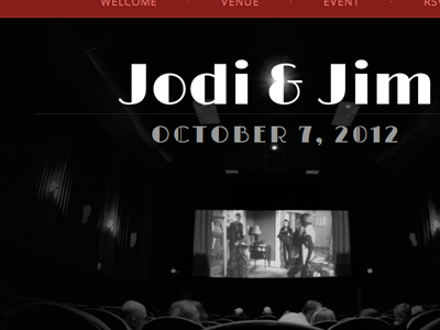 Jodi & Jim one page retro font web design wedding