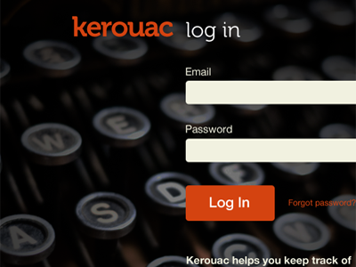 Kerouac Log In Screen flat design log in screen user interface web app