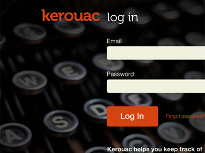 Kerouac Log In Screen