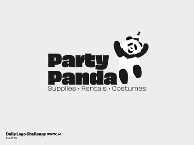 Daily Logo Challenge Redux, Day 3: Panda animal cute dailylogochallenge design illustration logo panda party hat party store retail vector