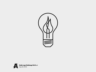 Daily Logo Challenge Redux, Day 10: Fire dailylogochallenge design fire flame icon light lightbulb logo vector