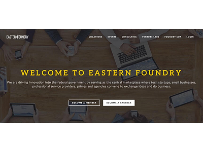Eastern Foundry site experience homepage rebrand redesign user ux