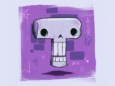 Skully Boi 2 character design color cute deep fried dreams halloween illustration logo oli ingram procreate rough skull skulls skully spooktober spooky