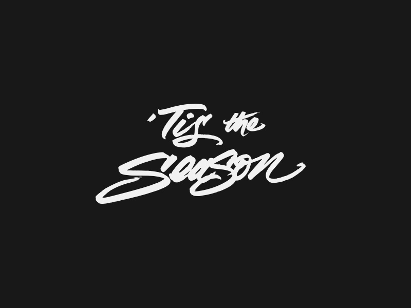 'Tis the Season hand lettering handtype tombow brush script lettering holiday