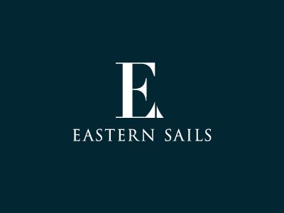 Eastern Sails Logo boat monogram sails serif type