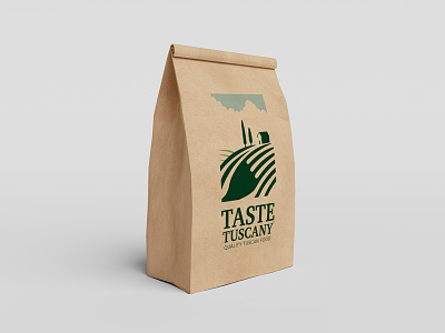 Taste Tuscany (Takeout Packaging) bag food fork green italian paper restaurant stripes tuscany