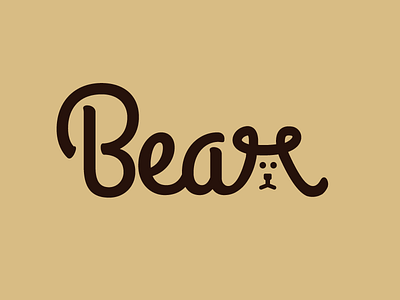 Bear Logotype bear cursive logotype script