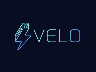 Velo Logo Version 2 bolt fast futuristic gradient modern public transport railroad speed tracks train train logo velocity business cards