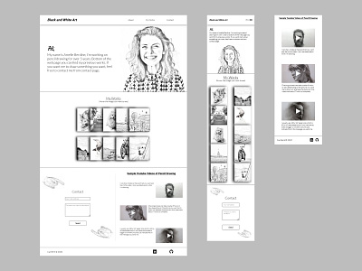 Pencil Drawing Website branding design illustration minimal typography ui ux vector web