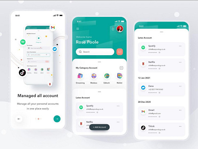 Account Manager app design app ui branding design graphic design illustration minimal design mobile app design ui uiux