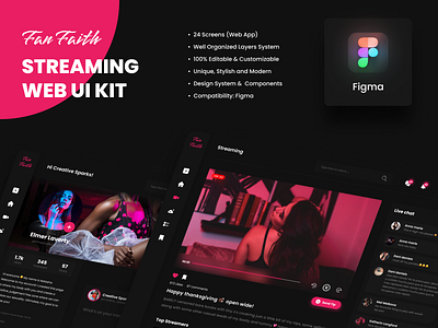 Streaming Website Ui kit - Fan Faith branding graphic design ui website ui kit