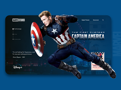 Captain America: The First Avenger Website UI Concept avengers avengers website captain america captain america wallpaper figma the first avenger ui ux design website design website ui website ui concept