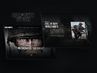 COD WWI Website design concept