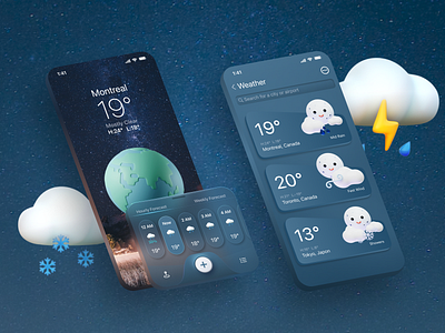 Weather app UI Design Concept app design fiverr mobile app mobile app design ui uiux ux weather weather app design weatherapp