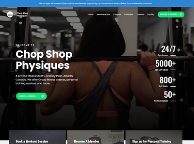 Dark Theme Gym Website branding dark design fitness green gym sports theme ui web design website