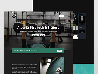 Dark Theme Training Gym Website - Design Layout brand dark design fitness green gym sports ui web design website