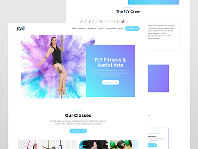 Colorful Fitness Website - Design Layout blue branding bright colorful dancing design fitness gymnastics purple theme ui web design website
