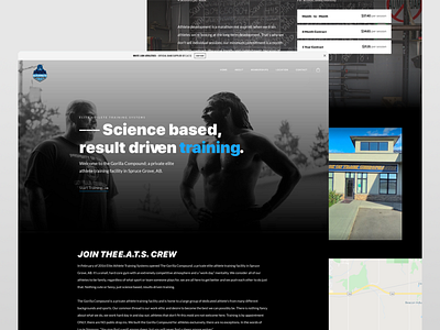 Training Gym Website - Design Layout