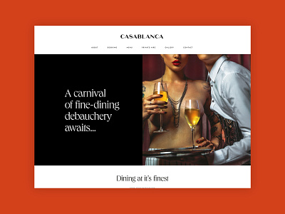 Casablanca Cocktail Club website Art-Direction art direction brand brand design branding design logo look and feel squarespace typography ux website design