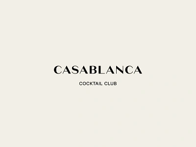 Casablanca Cocktail Club primary logo art direction brand brand identity branding design identity logo logo design symbol typography vector wordmark