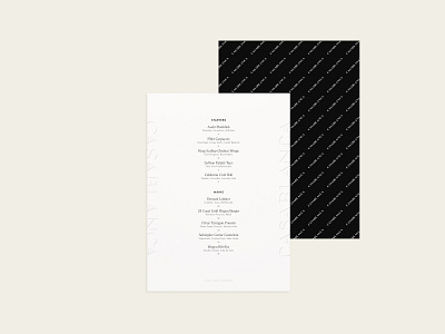 Casablanca Menu Design