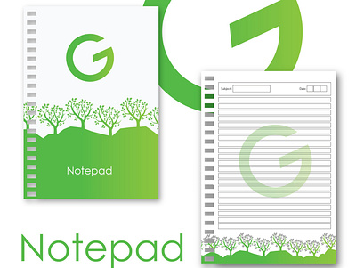 Green Logo Notepad branding graphic design logo stationary