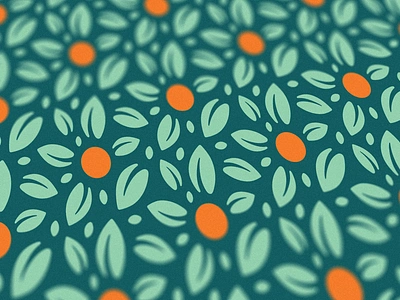 Navel Orange pattern botanical branding design flora foliage green illustration leaf minimal mint navel orange orange juice pattern teal vector