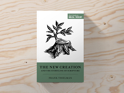 SSBT New Creation book branch christian church creation design green greenery icon illustration leaf leaves linocut olive roots simple story stump tree typography