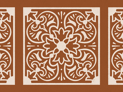 Talavera Pattern 2.0 brown clay decor design floral illustration mediterranean mexican orange pattern pattern design simple spanish talavera terracotta vector
