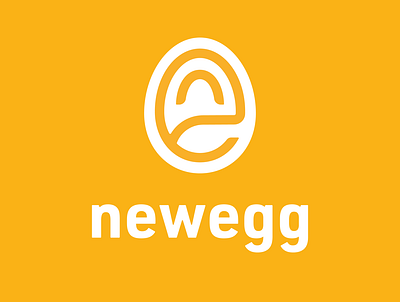 Newegg Rebrand Exercise branding bright design egg icon logo minimal new newegg rebrand tech typography ux vector yellow