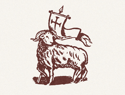 Agnus Dei agnus dei banner christ christian church cross design horn icon illustration lamb linocut mark ram sheep triumph woodcut