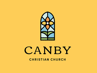 Canby Christian Church bright canby christian church dahlia design flower growth icon light logo minimal stained glass vibrant window