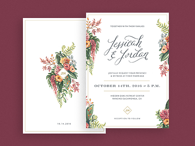 My Personal Wedding Invite calligraphy floral gold hand drawn type invite painted type watercolor wedding