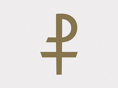 Tau Rho christian cross gold greek logo minimal tau rho