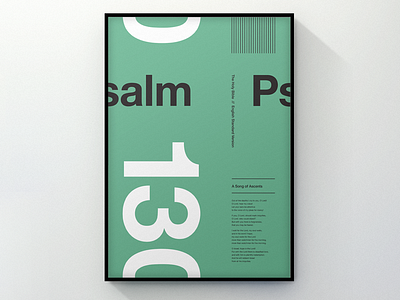 Psalm 130 art bauhaus bible christian church grid helvetica minimal mint modern simple swiss