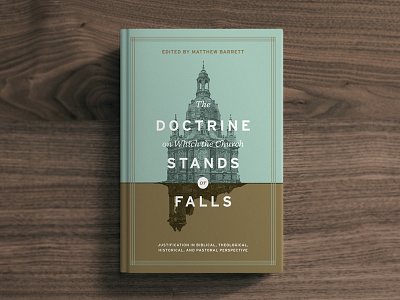 Stand or Falls christian church contrast design gold halftone seafoam type