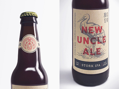 New Uncle Ale - Stork IPA baby beer bird design illustration ipa kraft label packaging stork
