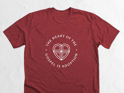 Heart / Cross Icon adoption apparel bonfire christ christian cross design heart logo minimal red t shirt