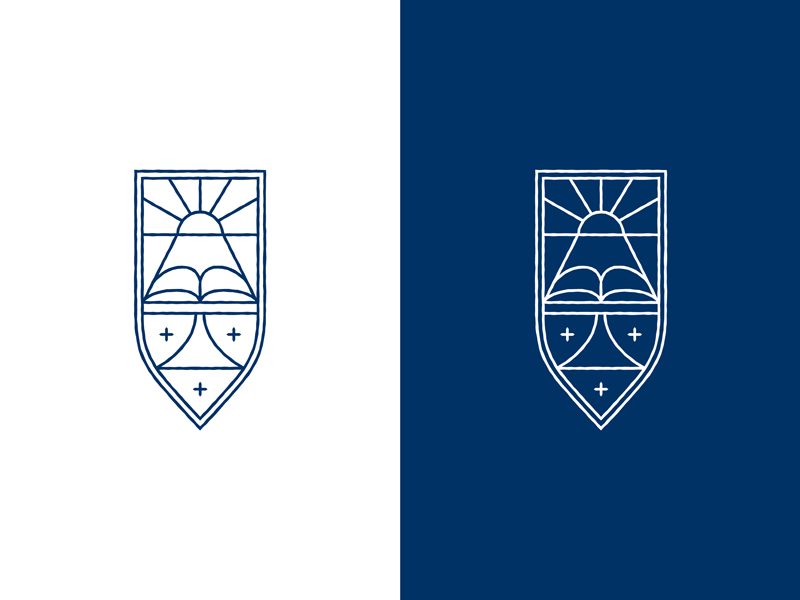 Westminster Presbyterian Church Logo blue brand christian church cross design icon logo minimal simple sun typography