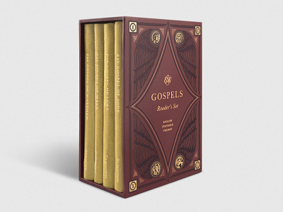 ESV Gospel Readers Set book bull christian design eagle gold icon illustration lion packaging set typography wings
