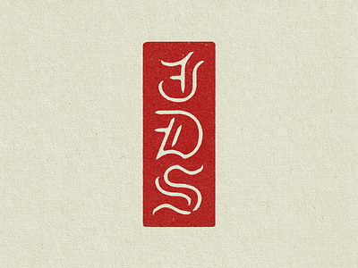 JDS Initials blackletter design handdrawn hanko initial japanese red type typography vintage
