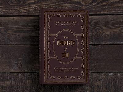 The Promises of God book border christian christianity container cover cover art cover book design foil gold maroon ornamental type typography victorian