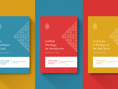Short Studies in Systematic Theology blue book christian church contrast cover cross design gold icon illustration logo minimal red type typography vintage