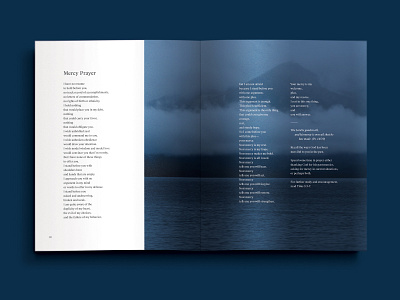 My Heart Cries Out Interior Spread blue book christian church design grid design illustration layout minimal photography simple type typesetting typography