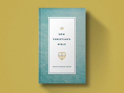 ESV New Christian's Bible blue book branding christian church cross design gold icon illustration logo minimal type typography water