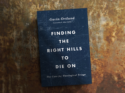 Finding the Right Hills to Die On blue book christian church cover design minimal simple type ww2