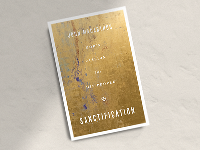 Sanctification book christian church cover cross design gold icon simple typography